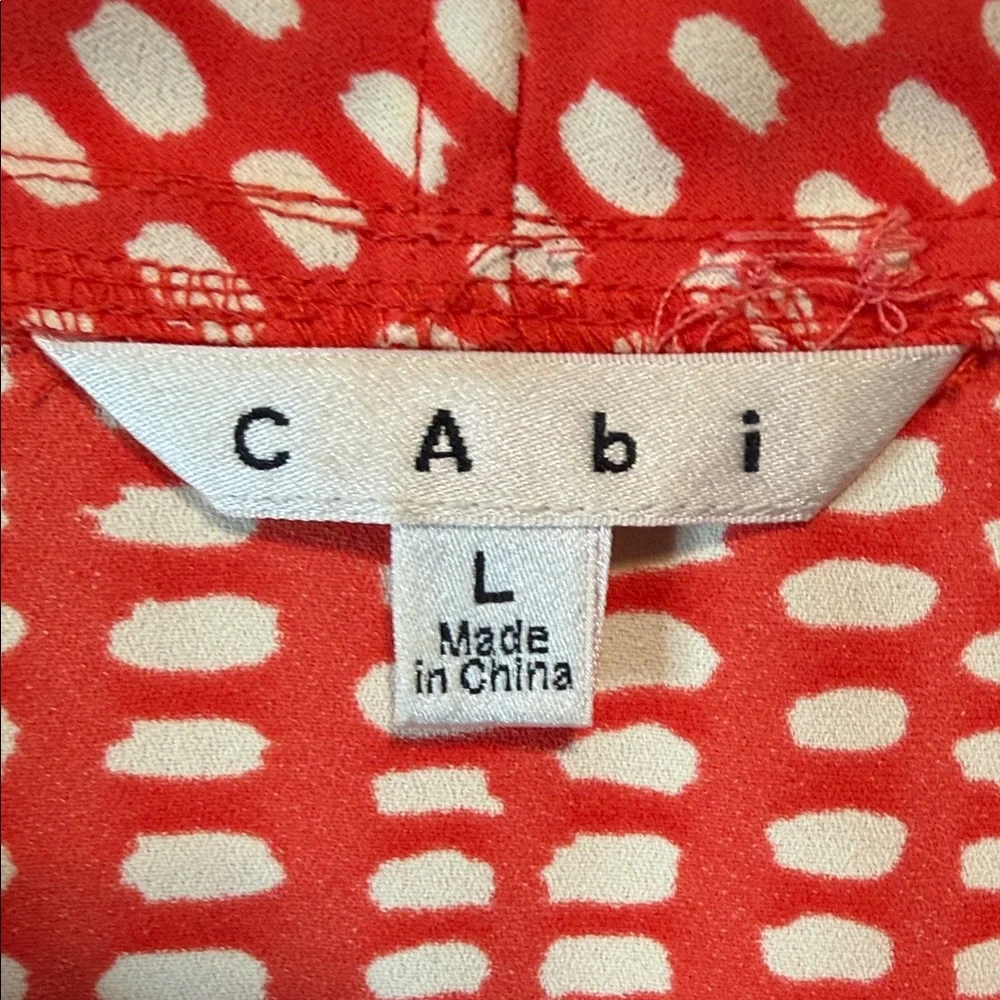 CAbi Red and White Sleeveless Blouse L - Picture 4 of 4